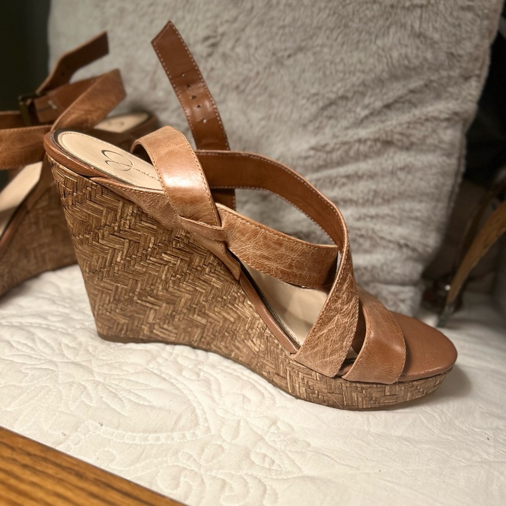 Jessica Simpson Tan Wedge Heels